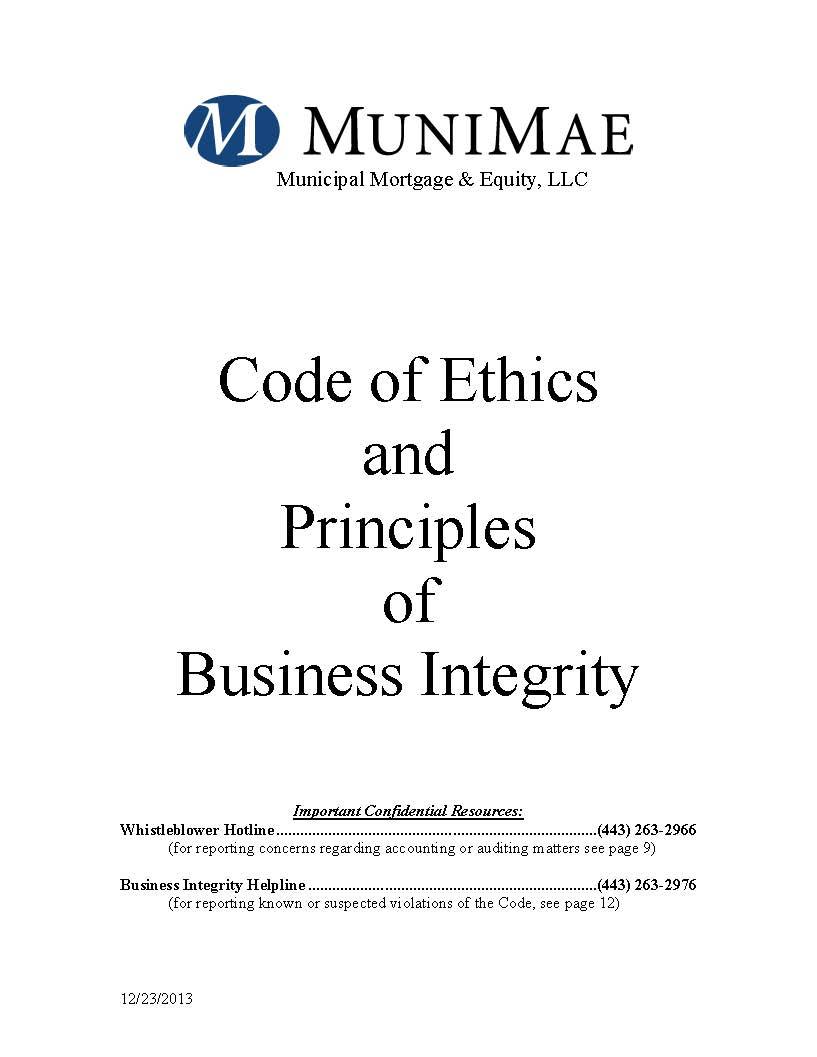 Code of Ethics and Principles of Business Integrity